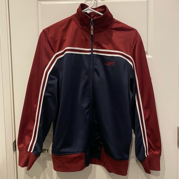 2/$18 Reebok Red, Blue and White Zip Up Sweater Boys - Picture 1 of 6